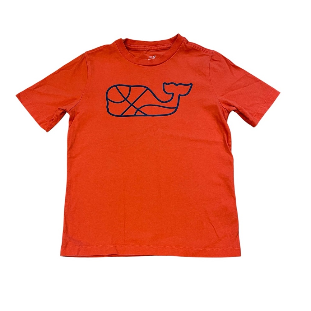 Vineyard Vines Orange Tee with Navy Whale Logo